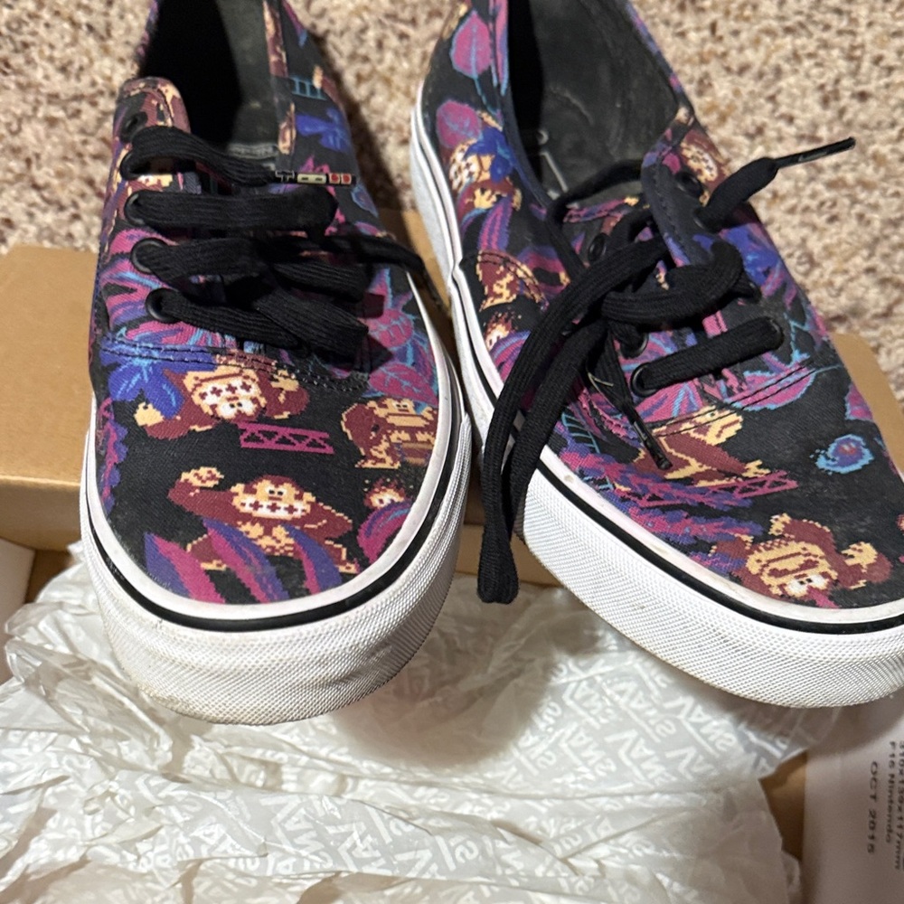 Vans Kids Sneakers with Purple and Black Design